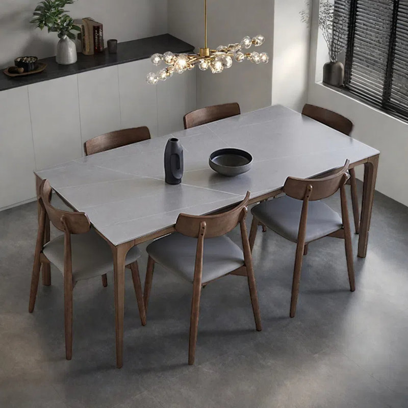 Ensemble de table de salle à manger rectangulaire et chaises, H 29,52 po x L 62,99 po x l 31,49 po