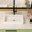 Lavabo de salle de bain vasque rectangulaire en céramique 24X14 - blanc, surface lisse, pour la maison et les espaces commerciaux - plusieurs environnements