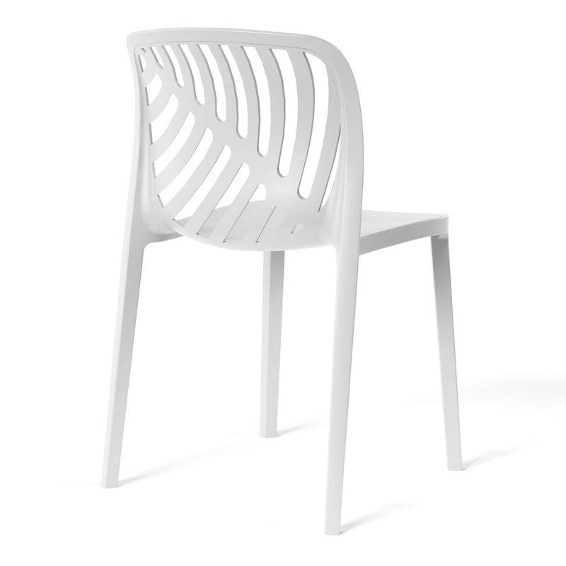 Ensemble de 2 chaises de patio empilables, White