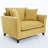 46.9" Oversized Armchair, Chenille Fabric, Comfy Chair And A Half Single Sofa With Pillow-964036407