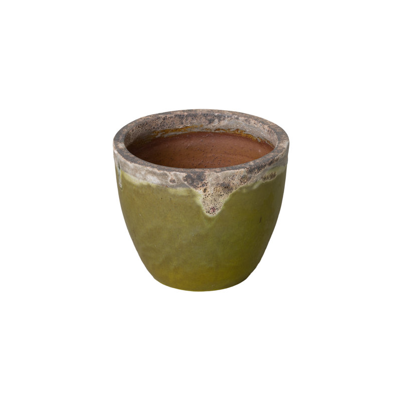 Pot de fleurs en céramique, Chaux, H 14 po x l 15 po x P 15 po