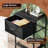 Metal Frame Nightstand with Closed Storage Cabinet and Open Bottom Shelf, Compact Space-Saving Bedside End Table for Small Bedrooms & Apartments-473462116-523997571