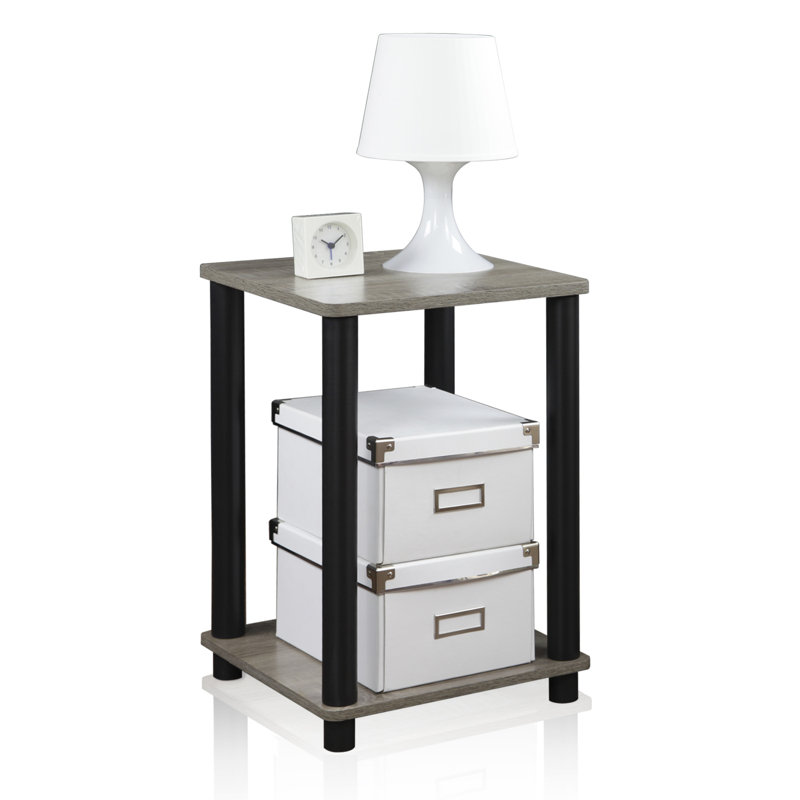 End Table, French Oak Gray, Black