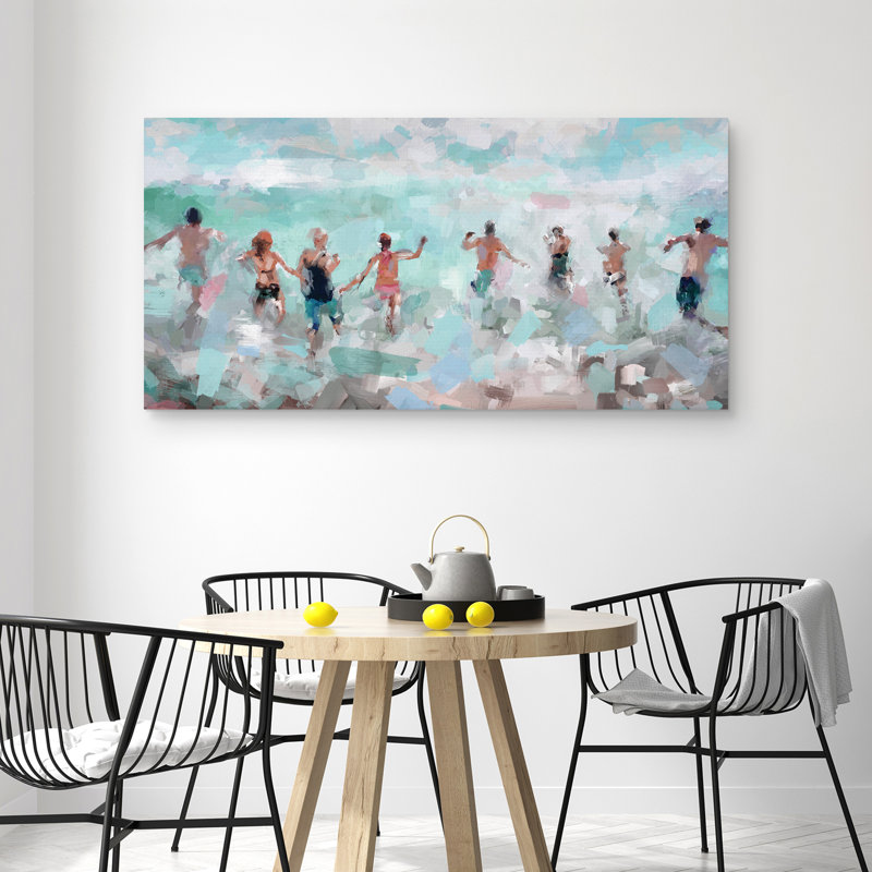 "Splash" Coastal Canvas Wall Art Print - 48" x 24"