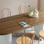Table de salle à manger en bois massif brun noisette + blanc ovale-1717448760