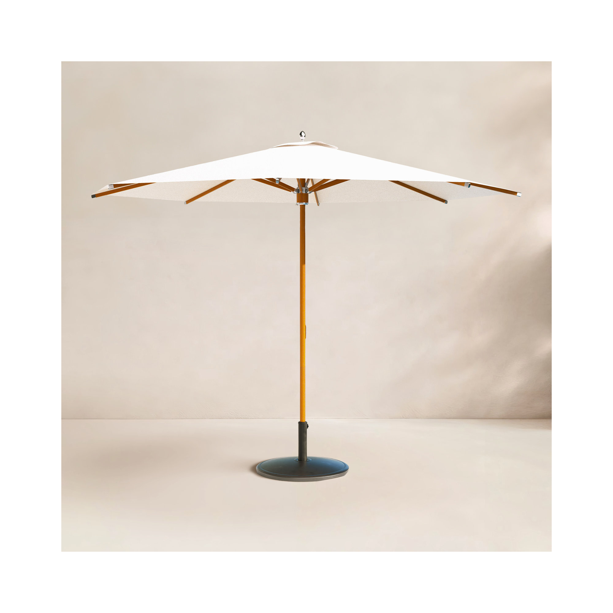 10.8Ft Sunbrella® All-Aluminum Pulley-Operated Round Umbrella, White