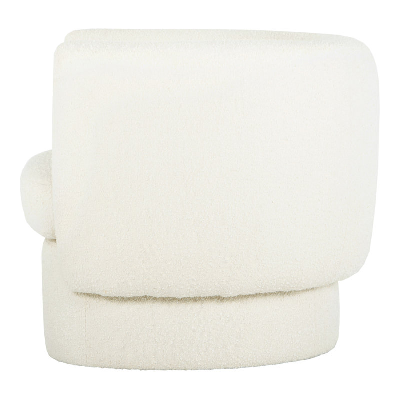 Koba Barrel Chair, White Boucle
