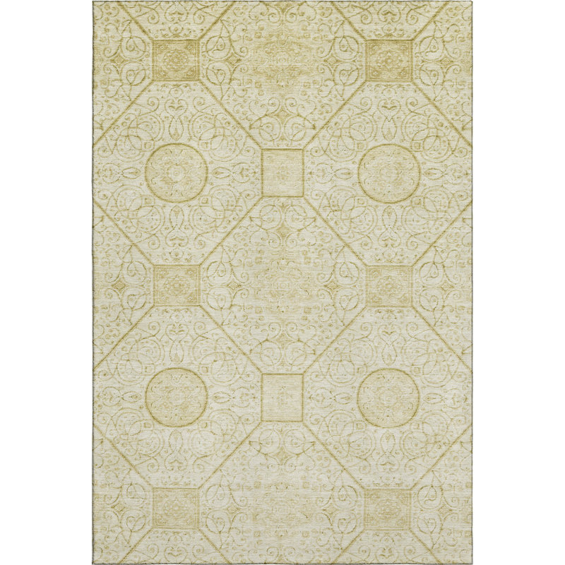 Premium Machine Washable Bucz AMF1748 Geometric Rug, Rectangle 8' x 10'