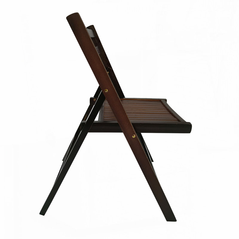 Furniture Slatted Wood Folding Special Event Chair, Cherry