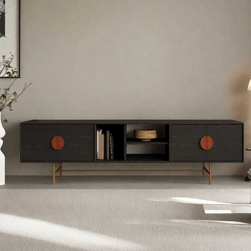 Meuble télé en bois Home Simplicity, H 19,68 po x L 82,67 po x l 15,75 po, Noir