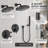 Mosson 2-Function Matte Black Shower Faucet with 8" Round Rain Shower Head and Rough-In Valve
