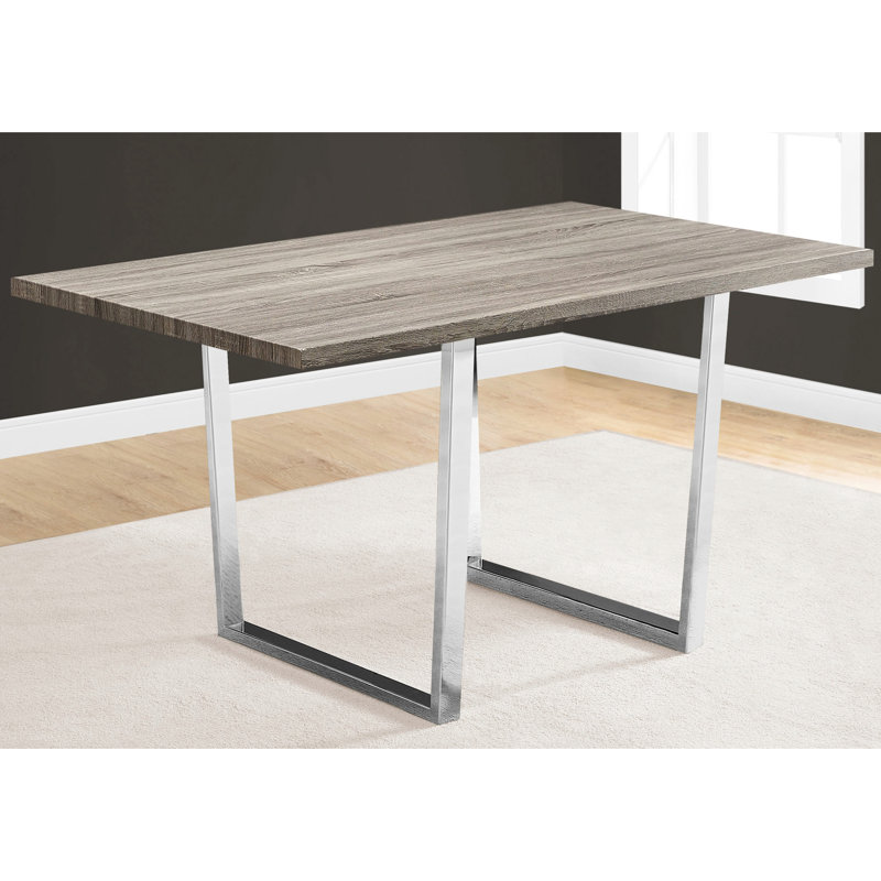 Table de salle à manger contemporaine 152 cm (60 po) Taupe : 4 places assises confortables, forme rectangulaire, options décontractées et formelles