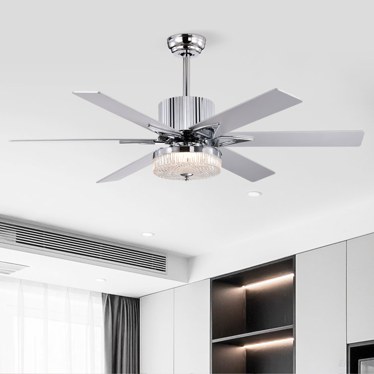 52'' Modern Ceiling Fans with Remote,Wood Ceiling Fan with Lights,LED Ceiling Fan Light with 6 Blade,3 Speed AC Motor Indoor Ceiling Fan