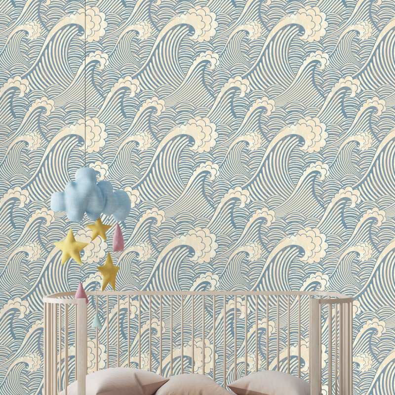 Rouleau de papier peint adhésif Waves, clair, L 16,67 po x l 25 po
