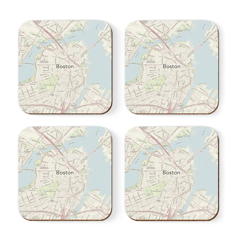 Sous-verre carte des États-Unis, Boston