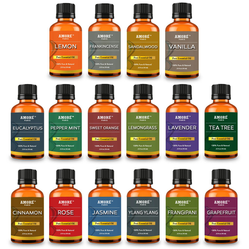 Ensemble d'huiles essentielles 16 pièces Aromathérapie 100% pure thérapeutique