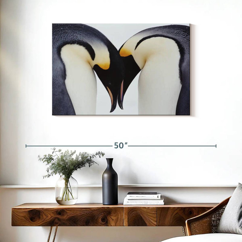 Brampt Two Emperor Penguins, 24" H x 36" W