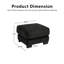 Pouf modulaire en velours côtelé noir, élément sectionnel emboîtable avec coussin lombaire