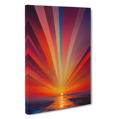 Ethereal Abstract Ocean Sunset - Wrapped Canvas