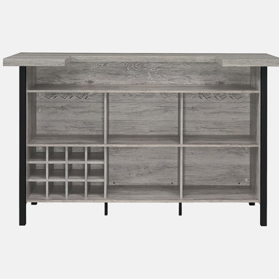 Menimen Grey Driftwood Freestanding Bar Unit
