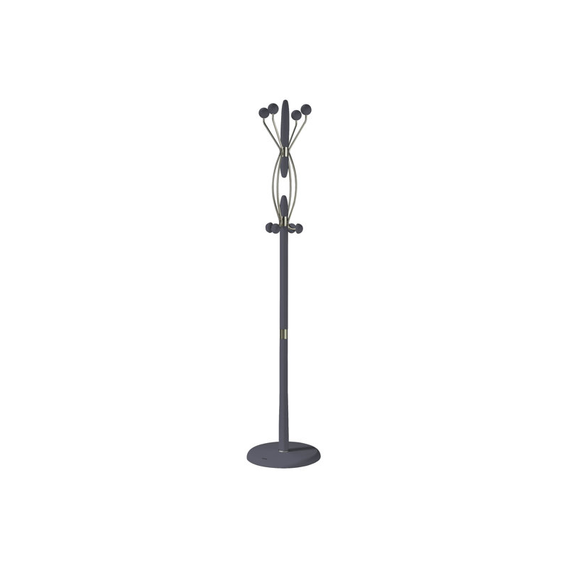 Jana Freestanding 8 - Hook Coat Rack, Jet Black