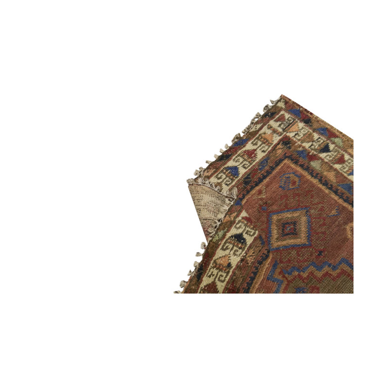 Hand-Knotted High-Quality Brown, Beige, and Blue Area Rug