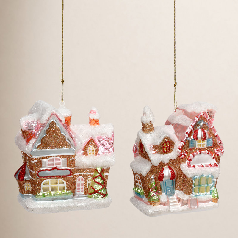 Ornement suspendu 4 "Spring Gingerbread House