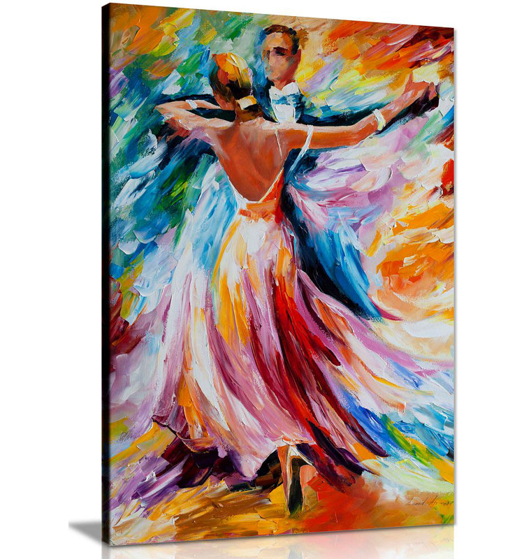 Dance Waltz By Leonid Afremov - Wrapped Canvas Painting, 46cm H x 31cm W