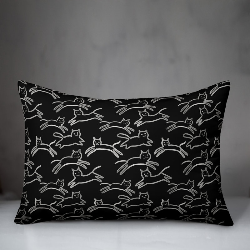  Throw Pillow, 14"H x 20"W, Black