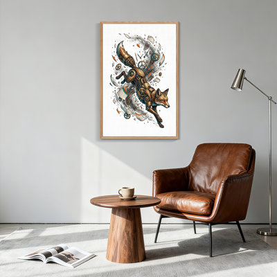 Ensemble de 1 tableau sur toile représentant un renard mécanique