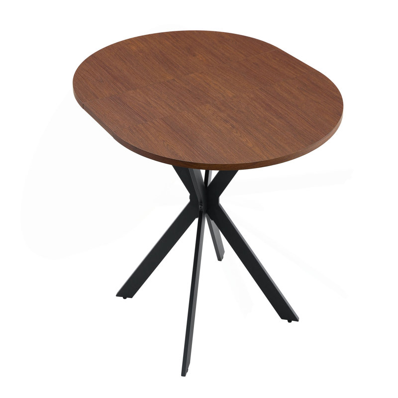 Table de salle à manger extensible ronde - Table de salle à manger peu encombrante avec pieds en métal robustes, pour petit appartement / salon, table de salle à manger multifonctionnelle de 4 à 6 places