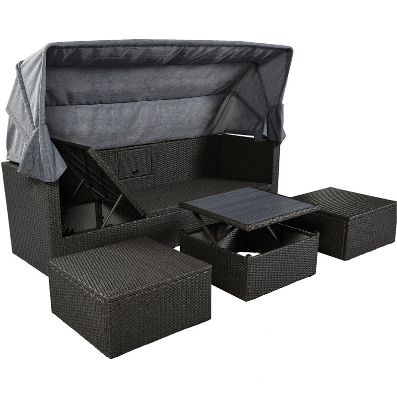 Patio gris avec siège relevable et réglable, Gris clair, Gris