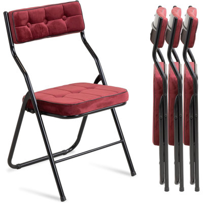 Ensemble de 4 chaises pliantes rembourrées - Chaise pliante avec coussin, siège supplémentaire portable et assemblé