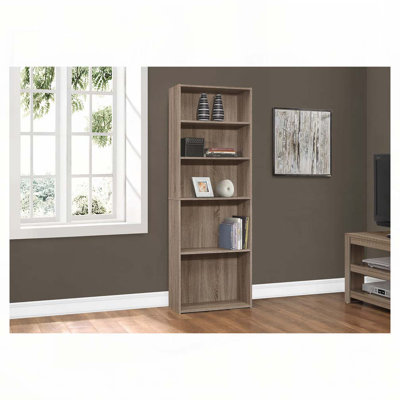 Bibliothèque, bibliothèque, étagère, 5 niveaux, h 48 po, bureau, chambre à coucher, stratifié blanc, contemporain, moderne