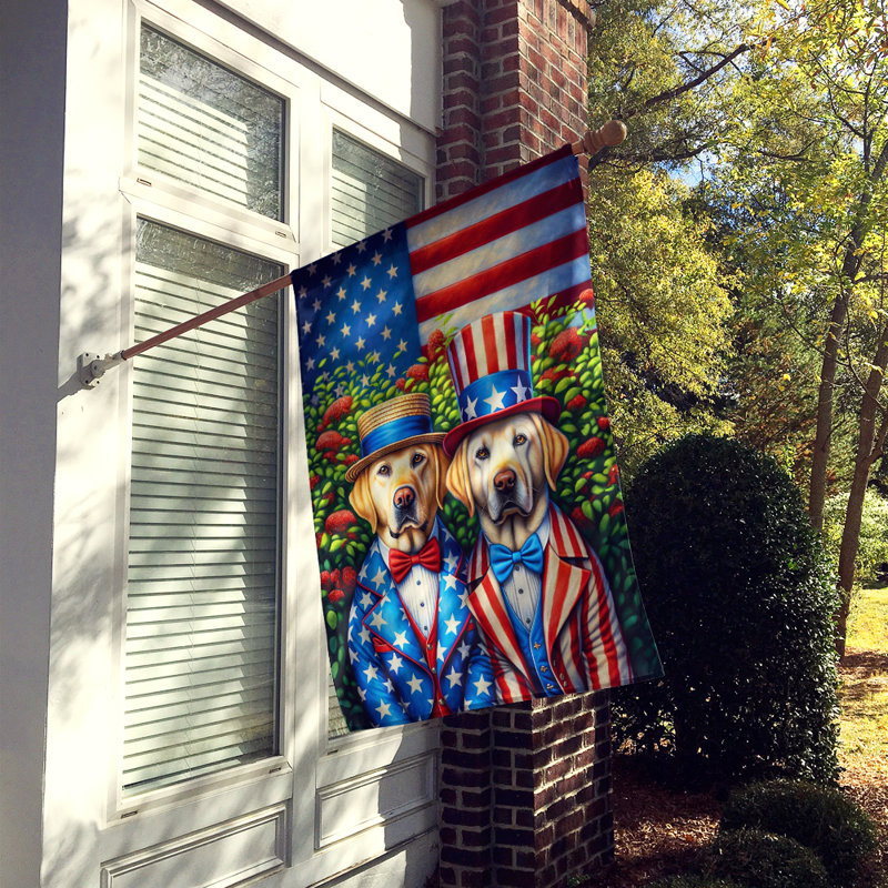 Drapeau «All American House», Étoile bleue / Labrador Retriever à rayures roug