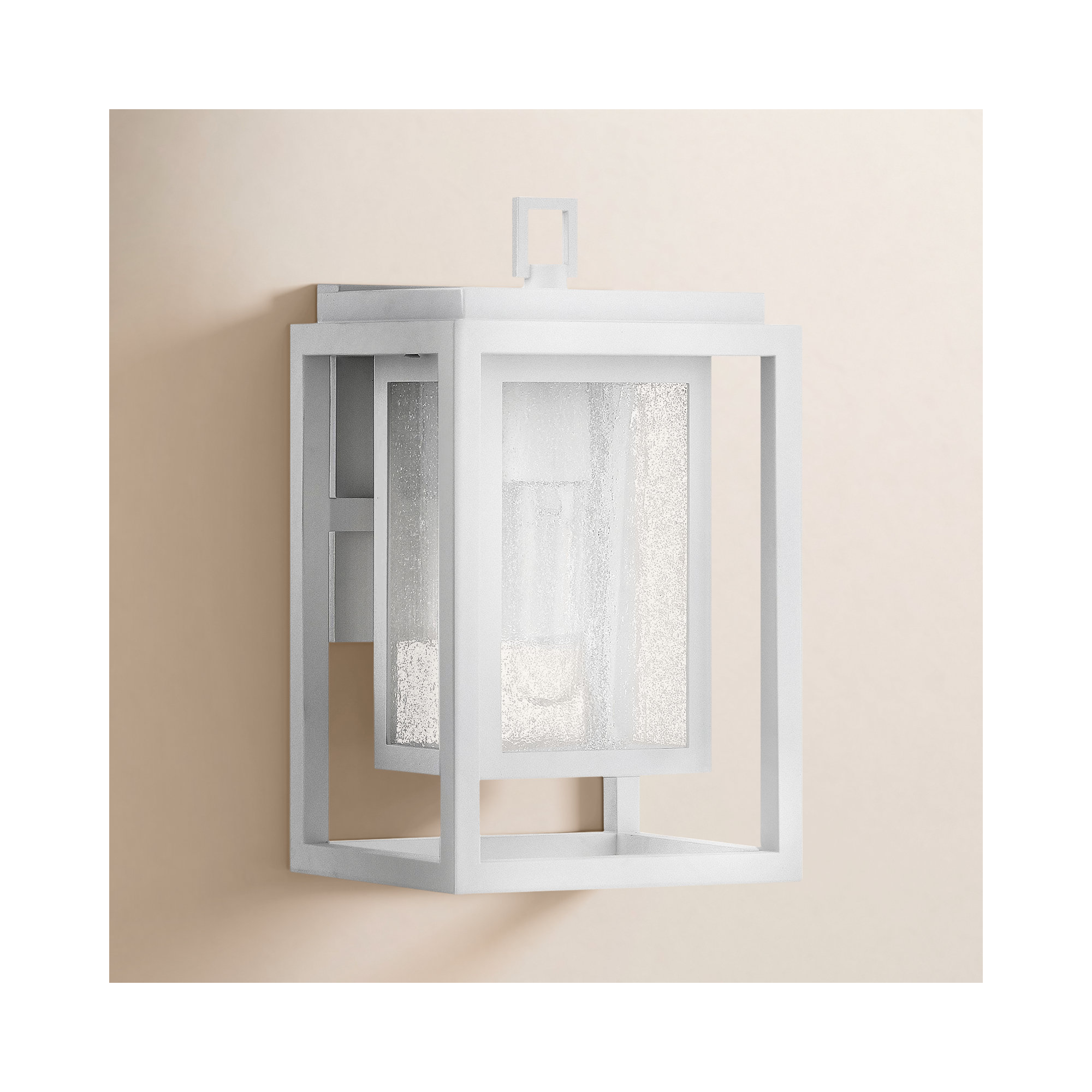 Single Light Outdoor Wall Light, Textured White, 12" H x 7" W x 6.75" D