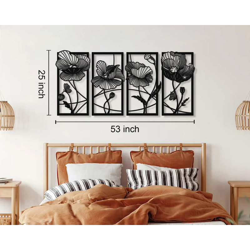 Aasmin Plants & Flowers Wall Decor on Metal, 135" H x 63" W x 4" D