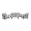 4PC Outdoor Conversation Set With Modern Club Chairs