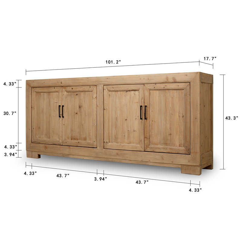 Capri 101'' W Solid Wood Sideboard