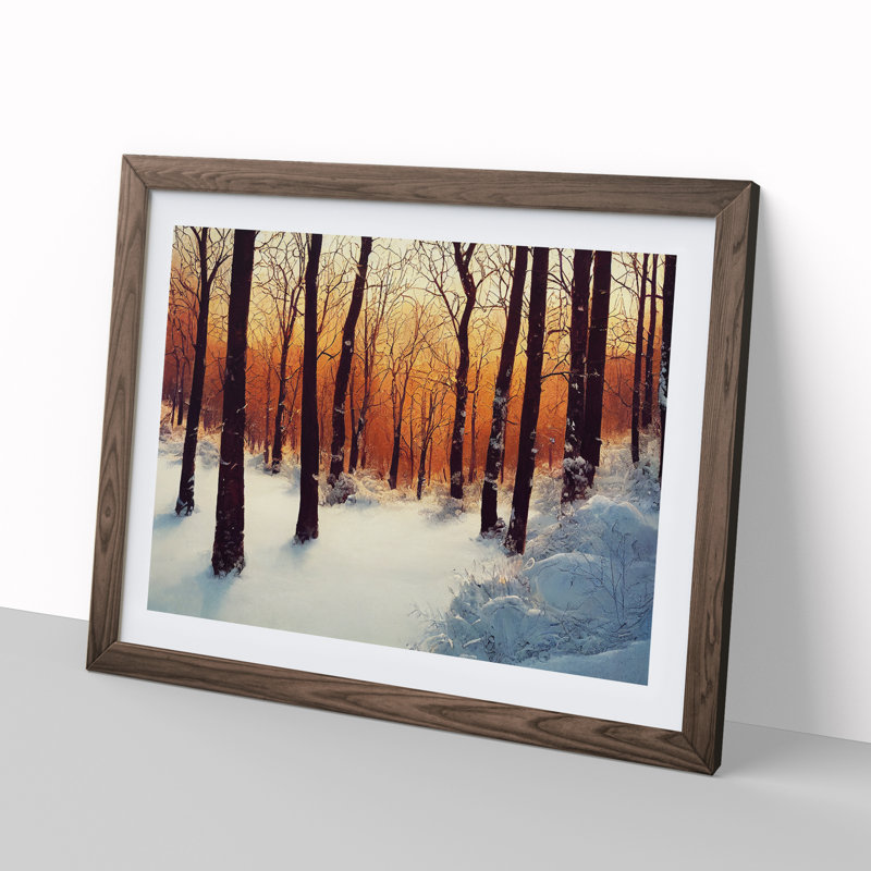 Miraculous Winter Forest - Framed Print, 46cm H x 64cm W x 2cm D, Walnut