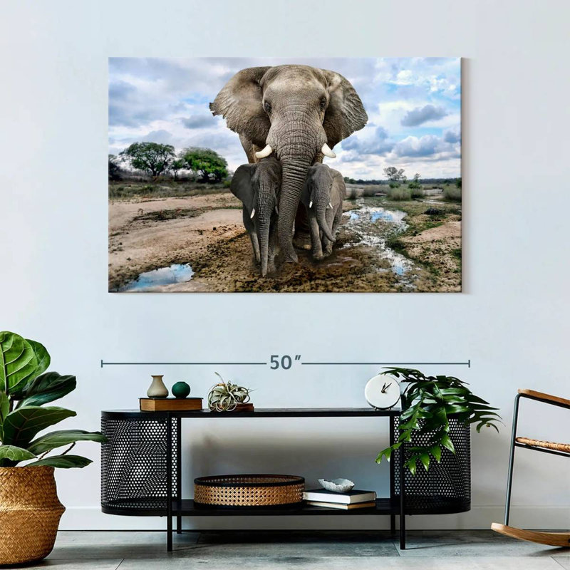 Brampt Safari Elephants, 32" H x 48" W
