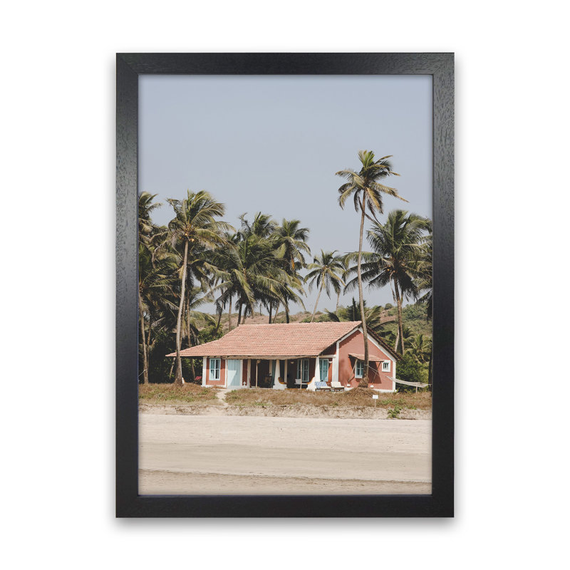 Beach House 1 Piece Wall Art, 46cm H x 34cm W x 3cm D, Black Framed