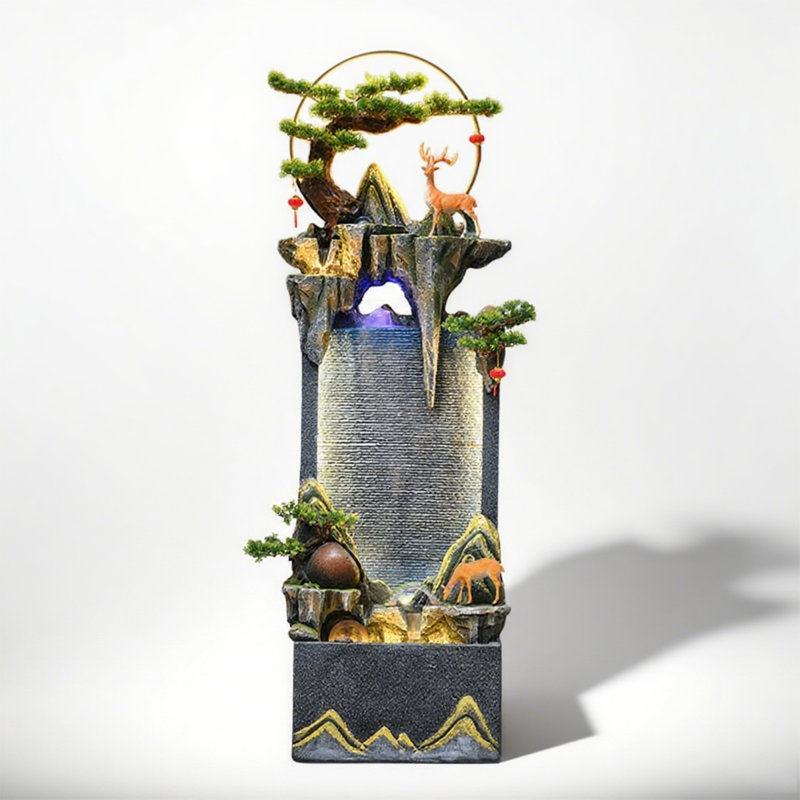 Yafengnan Artistic Flowing Water Ornament, 54.33" H x 14.96" W x 13.78" D