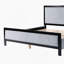 Grand lit tapissier avec tête de lit moelleuse, cadre gris et noir-1962664613