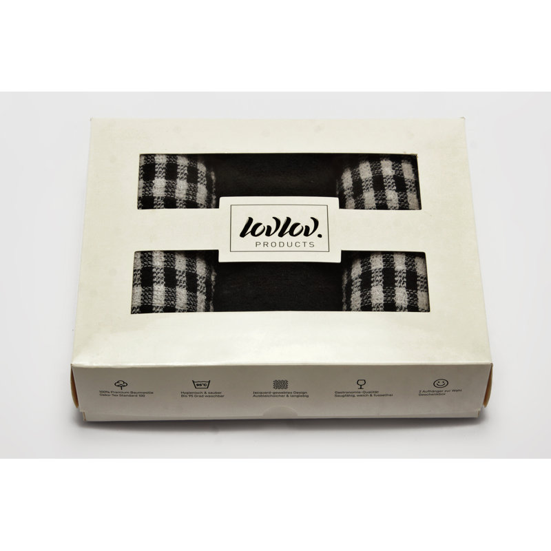 Cotton Jacquard Tea Towel Kitchen Towel, Black