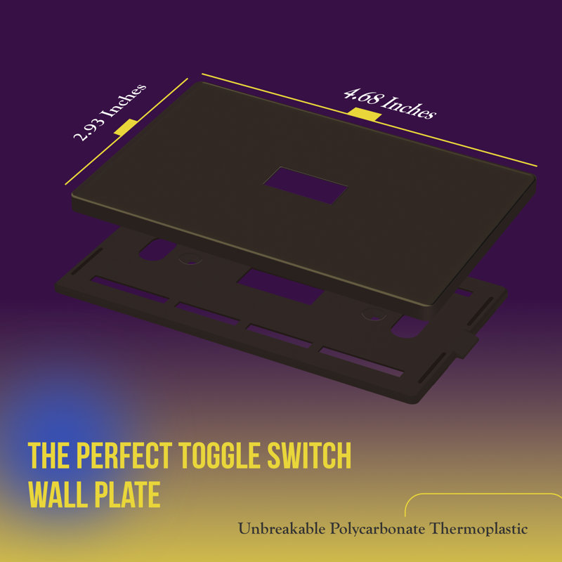Enerlites Screwless Toggle One-Gang Wall Plate - Brown, Brown