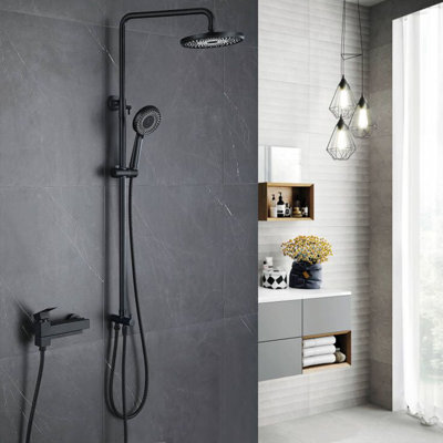Système de douche de baignoire avec douche à main et robinet de douche à poignée simple Exposed
