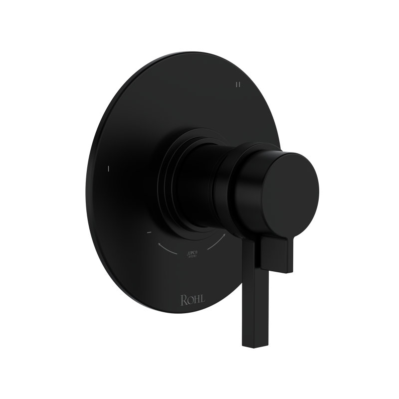 Lombardia 1/2" Therm & Pressure Balance Trim with 3 Functions, Matte Black