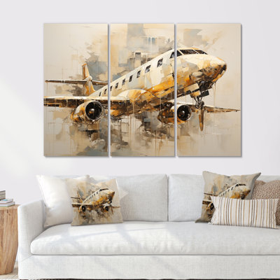 «Passager Plane Wings Of Adventure I», ensemble d'art mural sur toile
