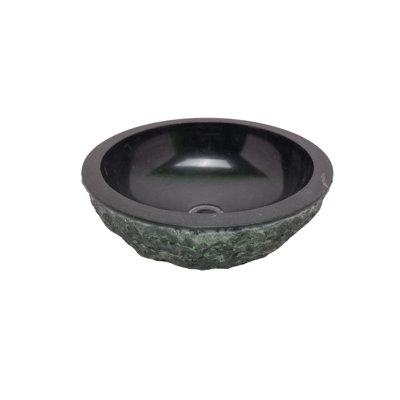 B.o.i 15.7'' Grey Stone Oval Bathroom Sink
